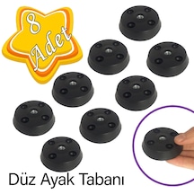 8 Adet Düz Ayak Tabanı Siyah Mobilya Masa Sehpa Ayağı Bağlantı Aparatı Plastik