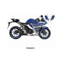 Yamaha Yzf-r25 2014-2018 "blue Racer" Tasarım Motosiklet Sticker Etiket Kaplama Modeli