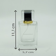 Parfüm Şişesi 50 Ml 3 Adet Damla Etiketli Kare Şişe