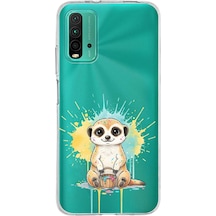 Poco M3 İle Uyumlu Splash Mirket Tasarımlı Şeffaf Silikon Kılıf Şeffaf