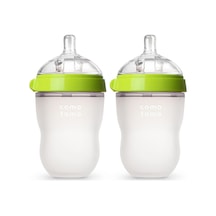 Antikolik Silikon Biberon 2'li 250ml Yeşil- Orta Akışlı 3-6 Ay