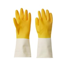Temizlik Eldiveni, Parlak Sarı-kırık Beyaz, M, 2 Adet 10'lu Set