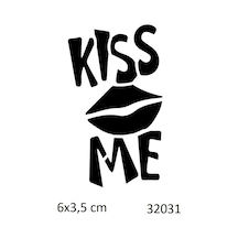 Airbrush Tattoo Kiss Me Öp Beni Yapışkanlı Stencil Süsleme Ve Boyama Kalıbı