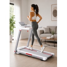 Vfit By Premium Delux Koşu Bandı, 20 Kademe Eğim, Brushless, Katlanabilir, 15 Km/s, Bluetooth-beyaz