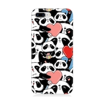 Apple Uyumlu iPhone 7 Plus Silikon Kılıf Panda Aşkı Ve
