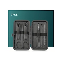 Venturemart Paslanmaz Çelik 7/10/16/18pcs Siyah Manikür Kiti Pedikür Seti Makas Çivi Kesme Tımar Araç