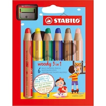 Stabılo 8806 Woody 3 In 1 Jumbo Boya Kalemi 6 Renk Kalemtraşlı