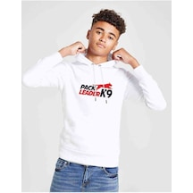 Tshirthane Pack Leader K9 Baskılı Unisex Çocuk Kapüşonlu Beyaz Sweatshirt