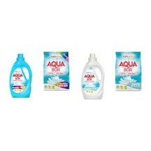 Aquabor Doğal Mineralli Sıvı Renkliler + 4 Kg Renkliler + Sıvı Beyaz + 4 Kg Beyaz 4 Lü Set