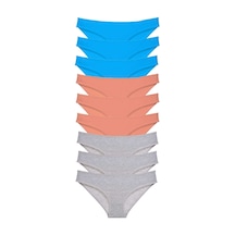 9 Adet Set Likralı Kadın Slip Külot Pudra Gri Mavi 9 Adet Set Likralı Kadın Slip Külot Pudra Gri Mavi