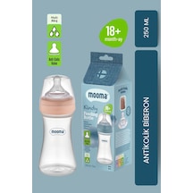 Mooma Kindy Antikolik Pp Biberon 250 Ml 18 Ay Hızlı Akış - Old Rose