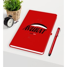 Kişiye Özel Avukat Temalı Kırmızı Defter Kalem Seti - 7