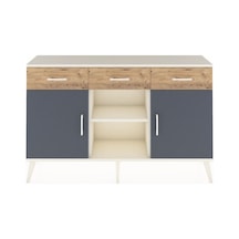 Arges Konsol 3 Raflı 3 Çekmeceli 3 Kapaklı 132x30x83 Aytaşı-antrasit/çam Antrasit/çam