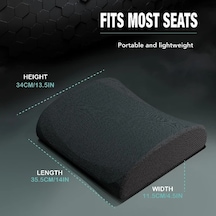 Xuweiwei Siyah Memory Foam Bel Desteği Yastığı - Ofis Ve Araç Koltuğu İçin Ergonomik Koltuk Desteği Siyah