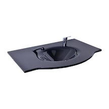 Kuaför Cam Lavabo 12 MM 100 x 56 CM Siyah