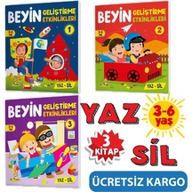 Beyin Geliştirme Etkinlikleri Yaz-Sil Kitaplar 3-6 Yaş