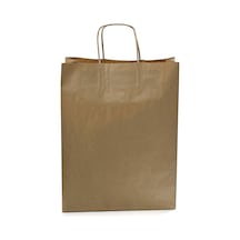 Kağıt Çanta Burgu Saplı 31x41x12cm Körük - Kraft 25 Adet
