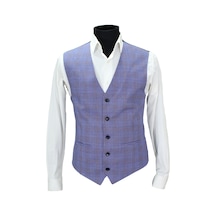 Mentor Regalo Erkek Yelek V Yaka Mavi Ekose 50657