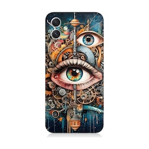 Samsung Galaxy A05 Uyumlu Soyut Gözlü Mekanik Kompozisyon Desenli Silikon Kılıf Çok Renkli