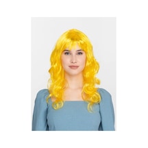 Sarı Renk Uzun Dalgalı Parti Peruğu - Parti Perukları - 60 Cm 0 - 99