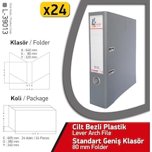 Laçin Klasör Gri Geniş 24 Adet 1 Koli
