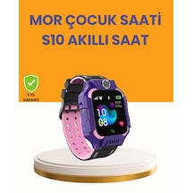 S10 Mor Akıllı Çocuk Saati Konum Takip Güvenlik Özellikli