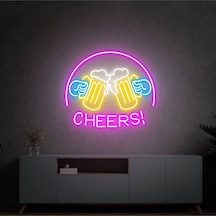 Cheers Yazılı Ve Şekilli Neon Tabela Çok Renkli