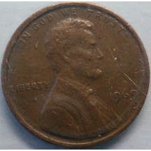 Amerika 1969 Yılı Tedavül Lıncoln 1 Cent - Koleksiyonluk