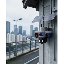 Güneş Enerjili 3 Lensli 9mp Kamera Xxuczzzblm95simkartlıarıcıkamerasıı-3 Gri