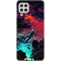 Samsung Uyumlu Galaxy M22 Kılıf Silikon Astronot Düşerken 1696
