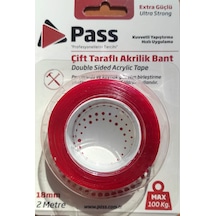 Pass Vhp Çift Taraflı Akrilik Bant Silikonlu 18 MM x 2 Metre