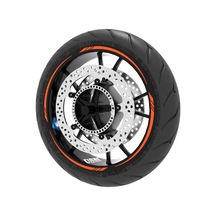 Çınar Extreme 4 Parçalı Keskin Jant Şeridi Sticker Reflektif, Floresan, Özel Renkler Floresan Turuncu Abanoz