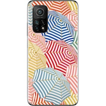 Xiaomi Mi 10 T Uyumlu Şemsiyeler Baskılı Silikon Kılıf Renkli