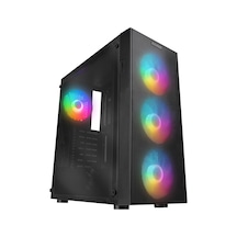 Everest Faced V1 4x12 CM RGB Fan Temper Camlı Mid Tower Oyuncu Kasa