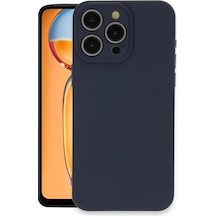 Apple Uyumlu iPhone 15 Pro Max Kılıf Nano İçi Kadife Silikon Lacivert\