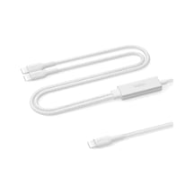 Pro 2 Si 1 Arada 140 W Usb-c - Usb-c Şarj Kablosu, Örgülü Çift Şarj Kablosu, Akıllı Güç Paylaşımı İle Hızlı Şarj, Macbook, İphone, İpad, , Pixel Ve Daha Fazlası İçin, Beyaz