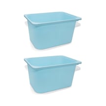 Quick 2 Adet Açık Mavi Çocuk Odası Eşya Oyuncak Saklama Kutusu 42x30x23 Cm 2'li Set Saklama Plastik Mavi - 730883538 Mavi