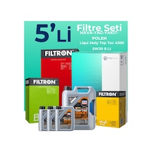 Filtron Toyota Hilux 2.4 Filtre Bakım Seti Liqui Moly Motor Yağlı (2015-2024) 5 Li -