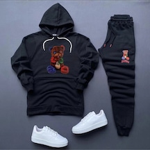 Tarzsokak Barrow Yaka Dijital Baskılı Kışlık Unisex Eşofman Takımı Siyah