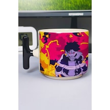 Fire Force Anime Baskılı Seramik Lüks Kupa 1 Adet T Şeklinde Özel Siyah Kulp Dalga Kulp V4t Çok Renkli