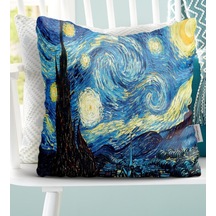 Kişiye Özel Van Gogh Saten Kırlent Yastık - 1