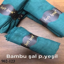 Soft İpek Bambu Pamuk Şal P. Yeşil 902-123 Çok Renkli