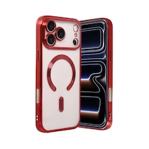 Apple iPhone Uyumlu  17 Pro Max Uyumlu Kross Magneticsafe Kapak - Kırmızı
