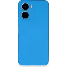 Newface Vivo Y16 Kılıf Nano İçi Kadife Silikon - Mavi