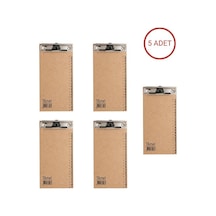 Temel 1/3 A4 Ahşap Sekreterlik Metal Klipsli Kalem Tutma Aparatlı 5li Set