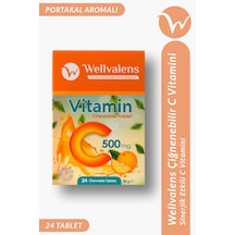 Vitamin C 500 Mg Çiğnenebilir Tablet Şekersiz 24 Tablet, Portakal Aromalı