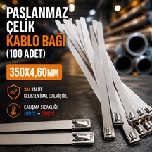 350x4.60mm Paslanmaz Çelik Kablo Bağı 100adet