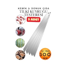 5 Adet 30 Cm 12 İnç Tilki Kuyruğu Testere Et Kemik Testeresi Bıçağı Paslanmaz Çelik Donuk Gıda Buz Ahşap Ağaç Bambu Kesme Testeresi Ucu 300 Mm Kasap Testeresi Kurbanlık Bıçağı Panter Testere
