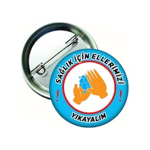 Sağlık için Ellerimizi Yıkayalım Rozeti Rozeti 20 Adet Çok Renkli