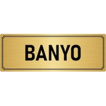 Metal Yönlendirme Levhası, Departman Kapı İsimliği Banyo 10x20 cm Altın Renk